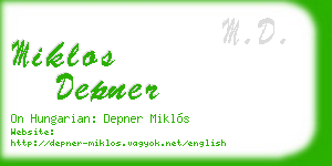 miklos depner business card